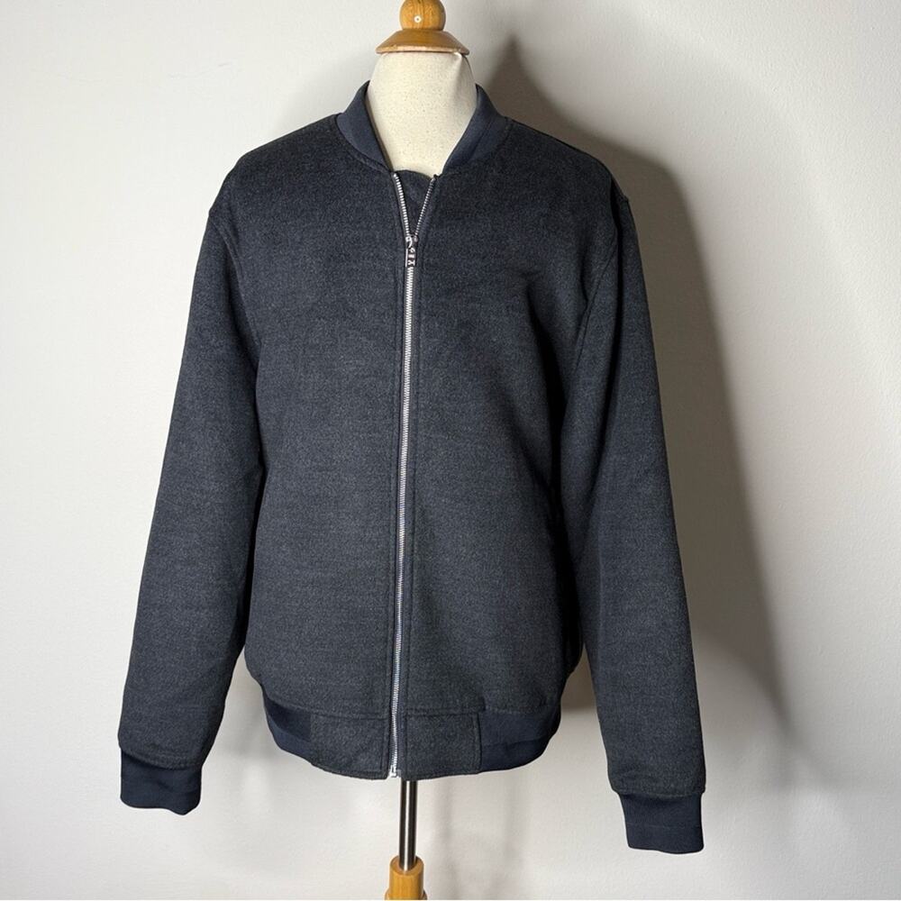 Five Four Gray Knit Zip Bomber Jacket